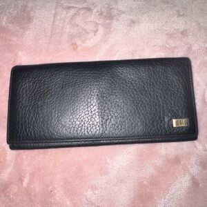 Dunhill Black Leather Wallet with Gold Accent EUC
